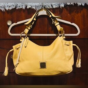 Authentic Dooney & Bourke Leather Sand Beige Shoulder Bag